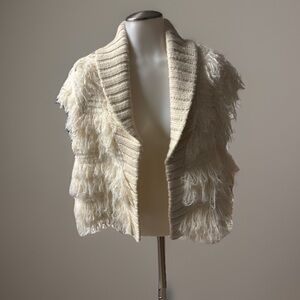Ryegrass Cream fringe knit Sweater Sz L 90’s vintage inspired boho #bohovibe